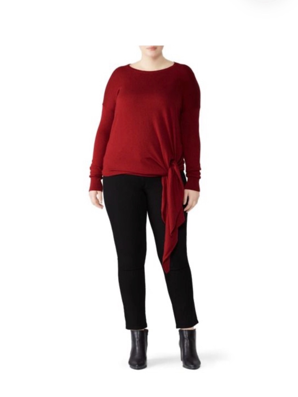 Rare BLACK Arenal Side-Tie Long Sleeve Sweater Top Universal Standard